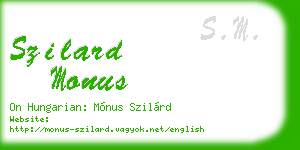 szilard monus business card