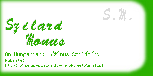 szilard monus business card